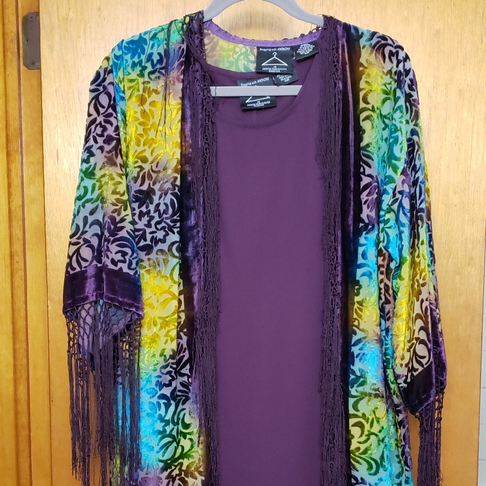 Antthony Purple and print Ensemble Dress